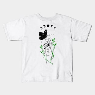 Minimalist Celestial Butterfly Kids T-Shirt